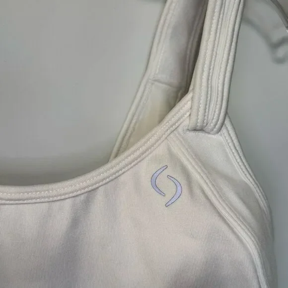 B27  Brooks Moving comfort Women Fiona white sport bra size 32DD NWOT - Picture 4 of 7